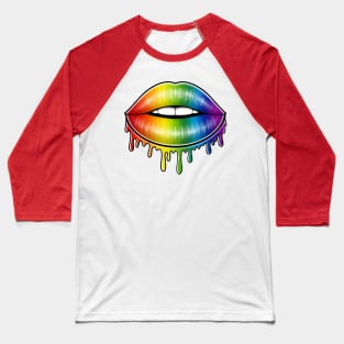 Rainbow lips Baseball T-Shirt